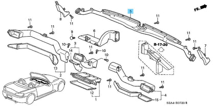 HONDA S2000 AP1 AP2 2000-2009 Genuine Front Defroster Duct 77460-S2A-003 OEM