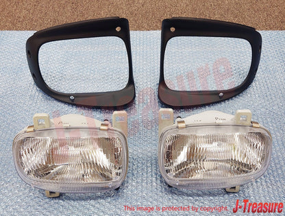 MAZDA RX-7 FD3S Genuine Headlamp Bezel Trim & Lamp Unit Right & Left Set OEM RHD