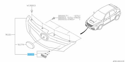 SUBARU IMPREZA WRX STI GRF 11-14 Genuine Front Grille Emblem "STI" 93013FG070