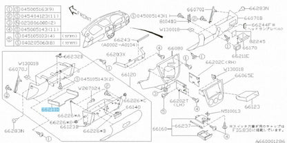 SUBARU FORESTER SG# IMPREZA GD# RHD Genuine Shelf In Glove Box 66211FE000 OEM