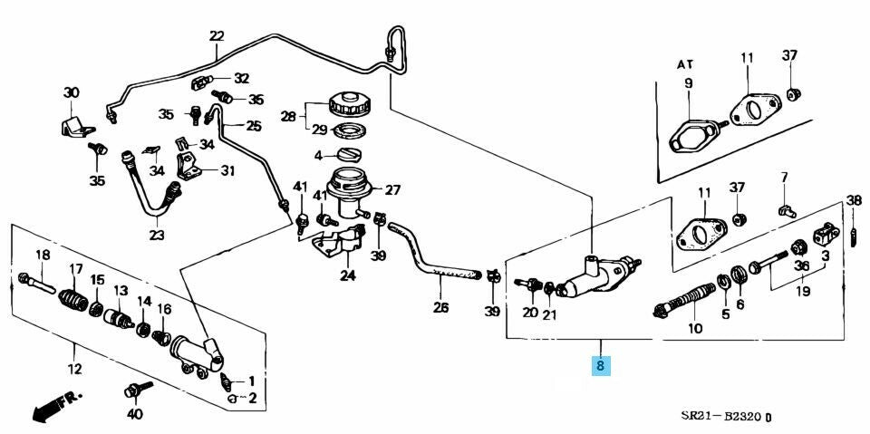 HONDA CIVIC INTEGRA DEL SOL Genuine Clutch Master Cylinder 46920-SR3-013 OEM