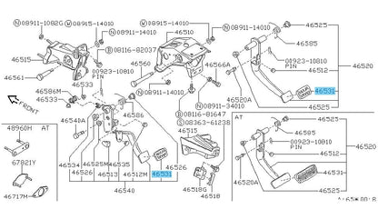 NISSAN PICKUP D21 95-97 Genuine Brake & Clutch Pedal Cover 46531M3000 x2 set