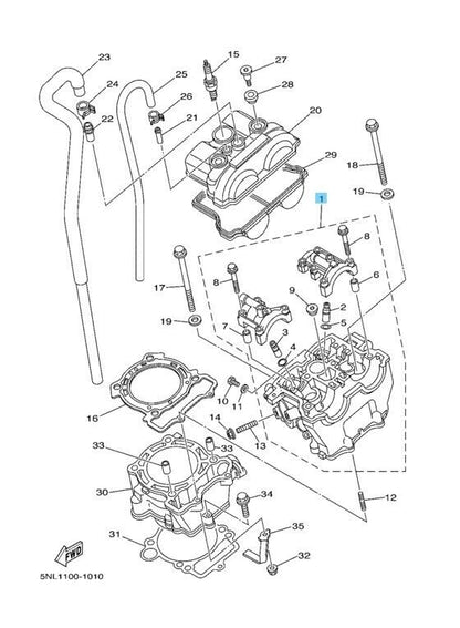 YAMAHA YZ250F 2005-2006 Genuine Cylinder Head Assy 5XC-11102-03-00 OEM