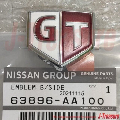 NISSAN SKYLINE R34 ER34 99-02 Genuine Front Side "GT" Emblem Badge Pair 2pcs OEM