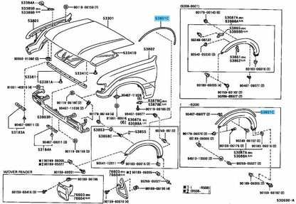 TOYOTA LAND CRUISER FZJ80 95-97 Genuine Front Wheel Opening Extension Pad No1