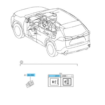 TOYOTA PRIUS PRIME ZVW52 2019-2022 Genuine Stereo Adapter Assy 86190-12040 OEM