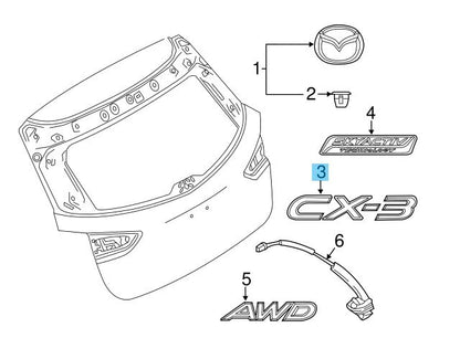 MAZDA CX-3 DK##W 2016-2020 Genuine Rear Car Name Ornament D10J-51-721 OEM