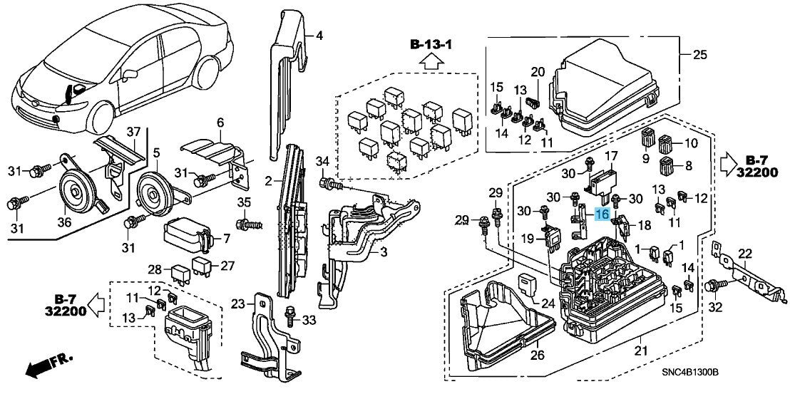 HONDA CR-V RE3 RE4 07-11 Genuine Multi Block Fuse A (100A / 70A) 38231-SDA-A01