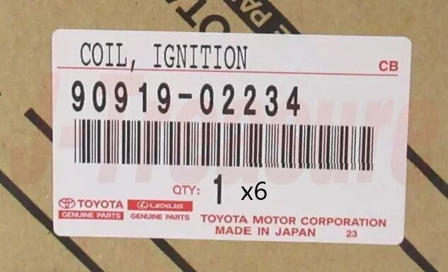 TOYOTA LEXUS ES300 MCV20 MCV30 99-03 Genuine Ignition Coil 90919-02234 x6 set