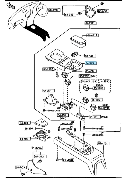 MAZDA RX-7 RX7 FD3S RHD Genuine Shift Switch Panel Bezel Trim Center Console OEM