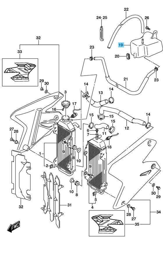 SUZUKI DR-Z400S 2000-2023 Genuine Reservoir Tank 17911-29F11-000 OEM