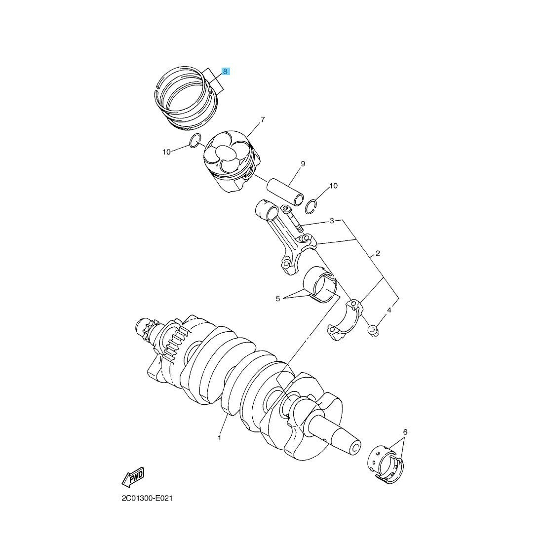 YAMAHA YZF-R6 2006-2024 Genuine Piston Ring Set Standard 2C0-11603-00-00 x4 Set