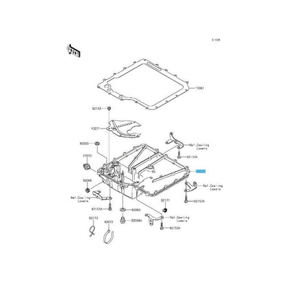 KAWASAKI NINJA ZX-14R 12-23 CONCOURS 14 ZG1400 10-22 Genuine Oil Pan 49034-0035