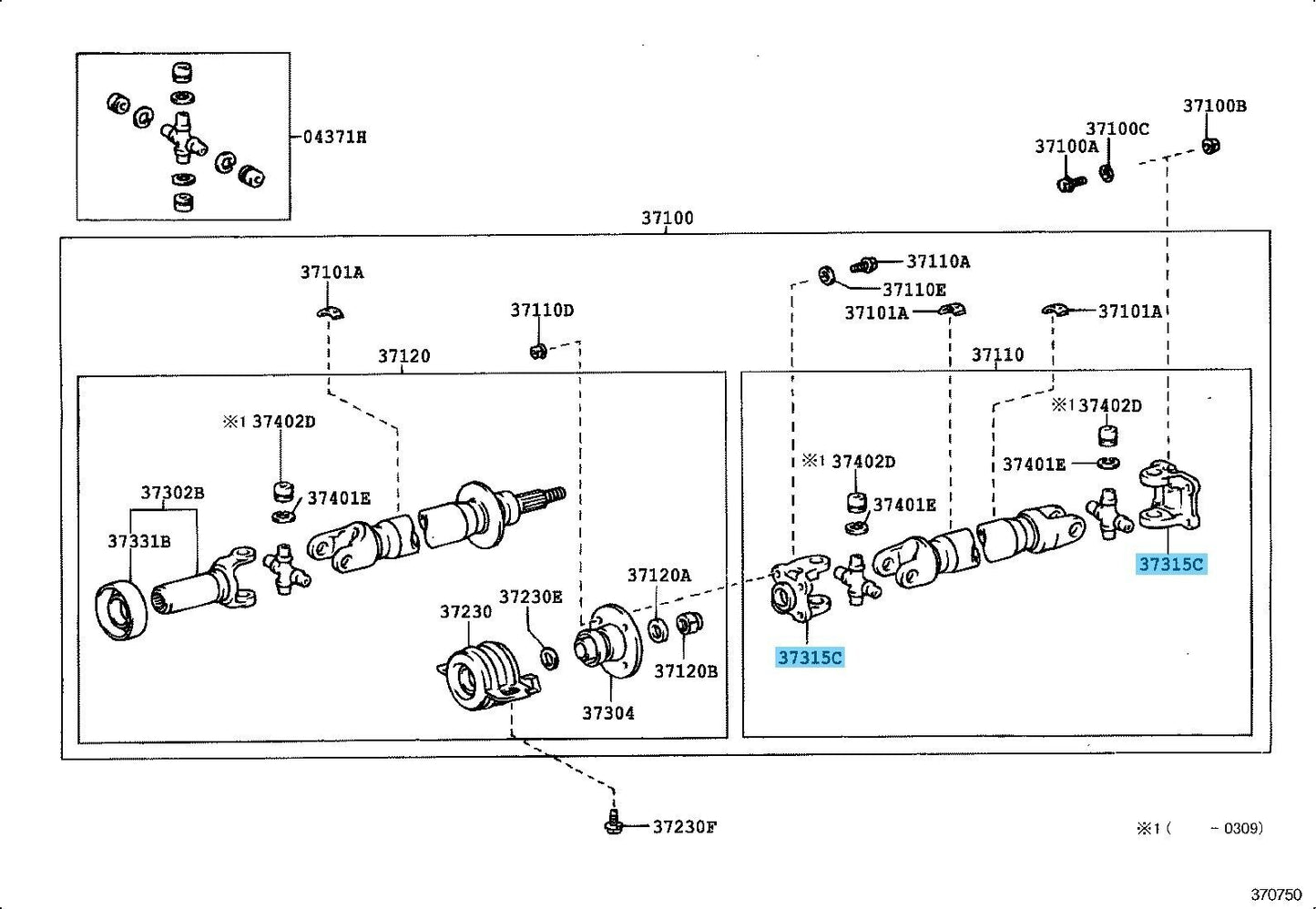 TOYOTA LAND CRUISER FZJ100 95-97 Genuine Universal Joint Flange Yoke 37315-35040