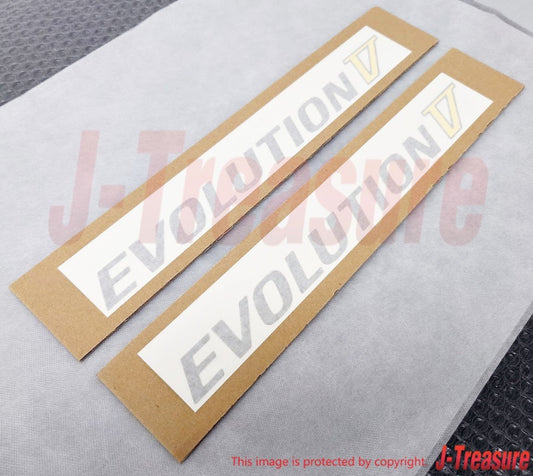 MITSUBISHI EVO5 CP9A Genuine "EVOLUTION V" Side Door Decal Silver Yellow Set OEM