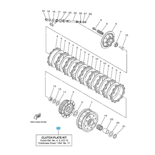 YAMAHA FZ09 2014-2015 Genuine Clutch Plate Kit 1RC-W001G-00-00 OEM