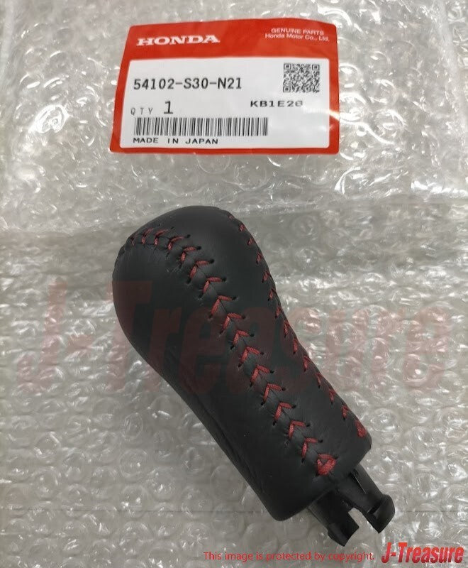 HONDA INTEGRA TYPE-R DC2 DB8 Genuine 5-Speed Leather Red Stitch Shift Knob OEM