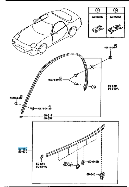 MAZDA RX-7 RX7 FD3S Genuine Front Door Belt Line Molding Right FD01-50-640E OEM