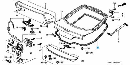 HONDA INTEGRA ACURA RSX 02-06 Genuine Tailgate Weather Strip 74440-S6M-003 OEM