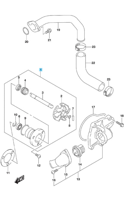 SUZUKI VL800 01-09 2011 13-19 21-23 Genuine Water Pump Assy 17400-38A11 OEM