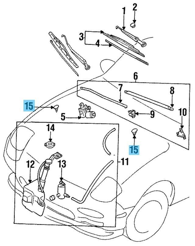 MAZDA RX-7 FD3S 93-95 Genuine F/Windshield Washer Nozzle FD01-67-510-03 x2 Set