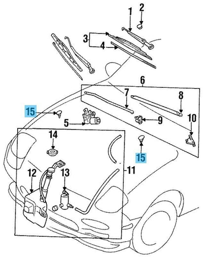 MAZDA RX-7 FD3S 93-95 Genuine F/Windshield Washer Nozzle FD01-67-510-03 x2 Set