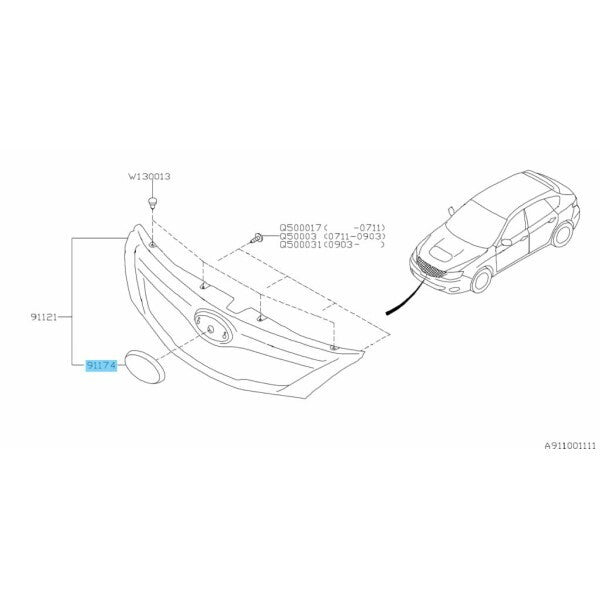 SUBARU IMPREZA WRX STi OUTBACK Genuine Front Grille Emblem 93013SA032 OEM