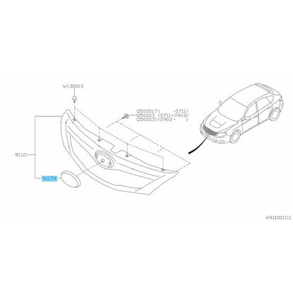 SUBARU IMPREZA WRX STi OUTBACK Genuine Front Grille Emblem 93013SA032 OEM