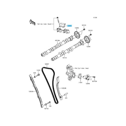 KAWASAKI NINJA ZX-14 ZX-14R ZX1400 '06-23 Genuine Chain Guide Upper 12053-0067