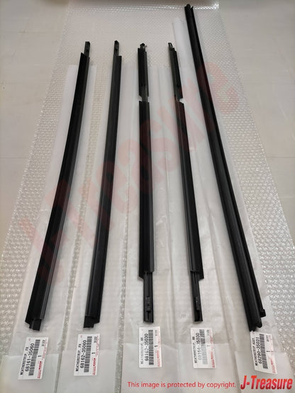 TOYOTA 4RUNNER 03-09 Genuine Door Belt Molding Weatherstrip Front Rear 5 PC Set
