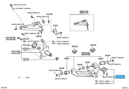 TOYOTA HIACE RCH29 Genuine Front Lower Ball Joint Assembly RH & LH set OEM
