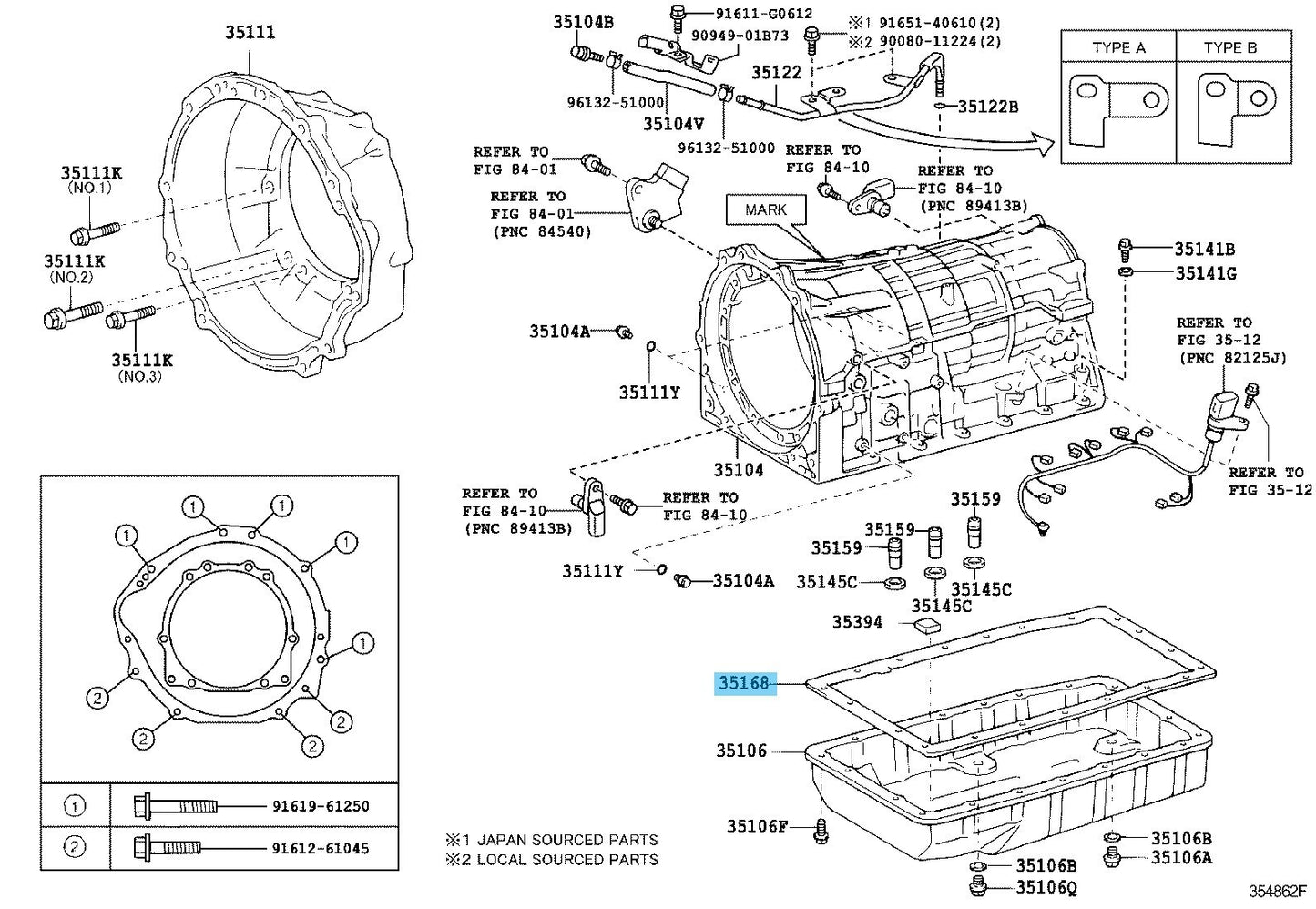 TOYOTA 4RUNNER GRN2## 03-22 Genuine Transmission Oil Strainer Gasket O-Ring Set