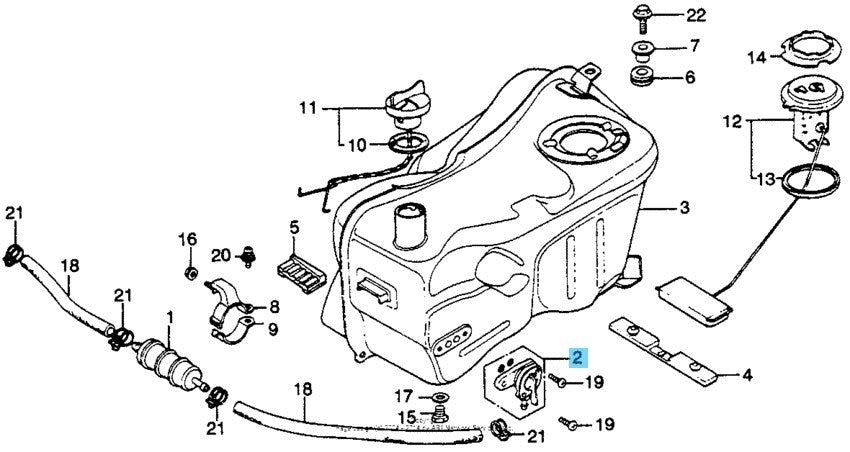 HONDA GOLD WING GL1000 1976-1979 Genuine Fuel Cock Assy 16950-371-025 OEM