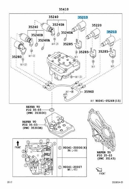 TOYOTA Genuine Clutch Control Solenoid Assy No.2 35210-97201 3521097201 OEM