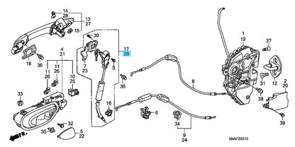 HONDA CIVIC FD# 06-11 Genuine Front Door Cylinder LH & Key 72185-SNA-A01 OEM