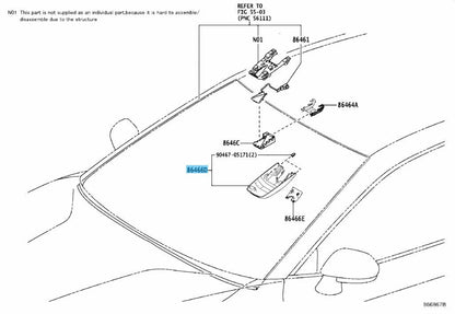 TOYOTA CAMRY AXVA70 18-21 Genuine Forward Recognition Cover No1 86466-33060 OEM