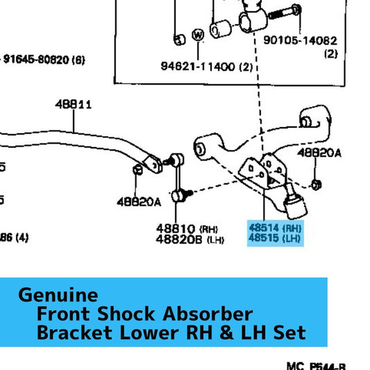TOYOTA SUPRA JZA80 '93-98 Genuine Front Shock Absorber Bracket Lower RH & LH Set