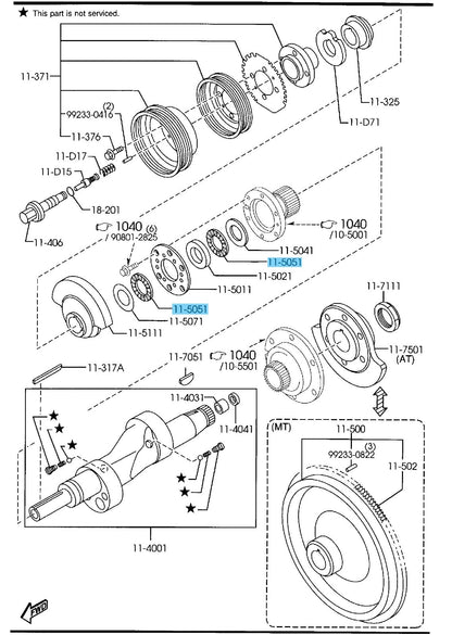MAZDA RX-8 SE3P 2004-2011 Genuine Needle Bearing N3F1-11-D54 x2 Set OEM