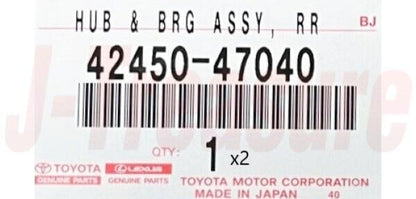 TOYOTA PRIUS ZVW30 2010-2015 Genuine Rear Wheel Bearing & Hub x2 RH & LH set