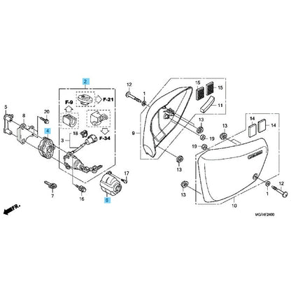 HONDA VT750RS SHADOW RS 2010-2013 Genuine Lock & Base & Cover Set OEM