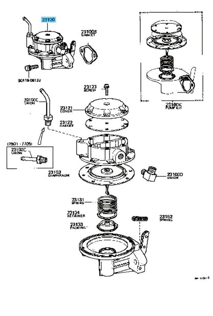 TOYOTA LAND CRUISER FJ40 1972-1978 Genuine Fuel Pump Assy 23100-61011 OEM