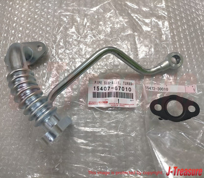 TOYOTA LAND CRUISER KZJ7# 93-96 Genuine Turbo Oil Inlet Pipe & Gasket Set OEM