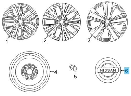 NISSAN ROGUE T33 2022 Genuine Disc Wheel Ornament 40342-6RA1A x4 Set OEM
