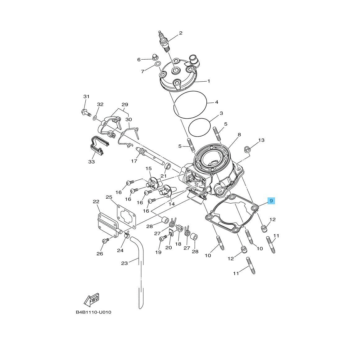 YAMAHA YZ85 '19-25 YZ85LW '19-25 Genuine Cylinder Gasket B4B-11351-00-00 OEM
