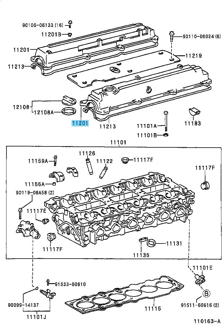 TOYOTA MARK鬩包ｽｶ郢晢ｽｻ繝ｻ・ｽ繝ｻ・｡ CHASER JZX100 Genuine Cylinder Head Cover Sub-Assy OEM Intake Side