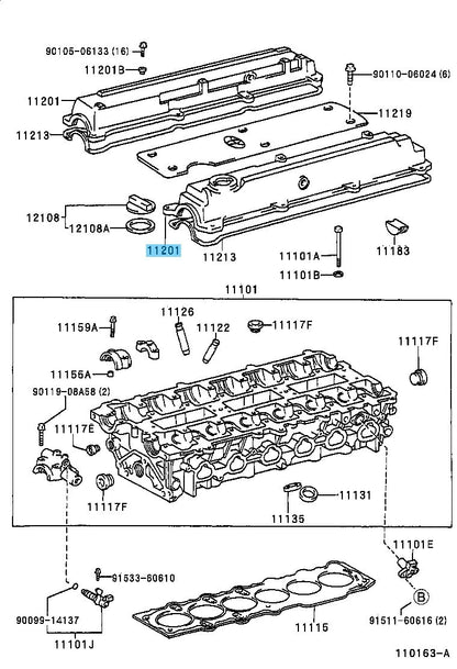 TOYOTA MARK鬩包ｽｶ郢晢ｽｻ繝ｻ・ｽ繝ｻ・｡ CHASER JZX100 Genuine Cylinder Head Cover Sub-Assy OEM Intake Side