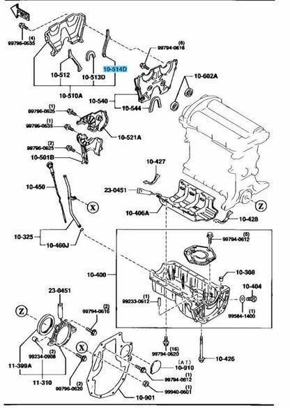 MAZDA MX-5 MIATA NA NB 90-05 Genuine Timing Belt Gasket (L) B61P-10-514 OEM