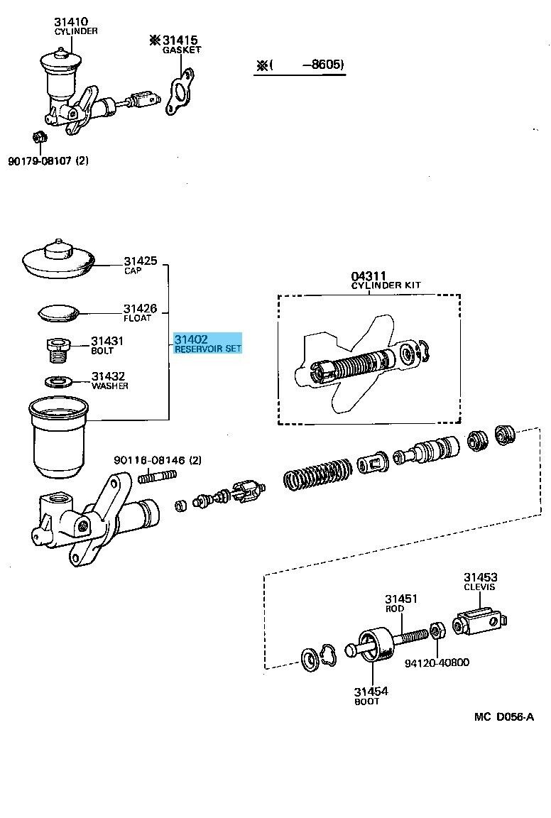 TOYOTA SUPRA MA70 86-91 Genuine Clutch Master Cylinder Reservoir 31402-14010 OEM