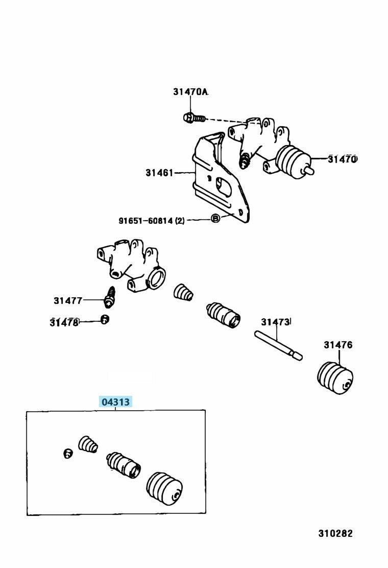 TOYOTA MR2 SW20 RAV4 SXA1# Clutch Master & Release Cylinder OH Repair Kit OEM