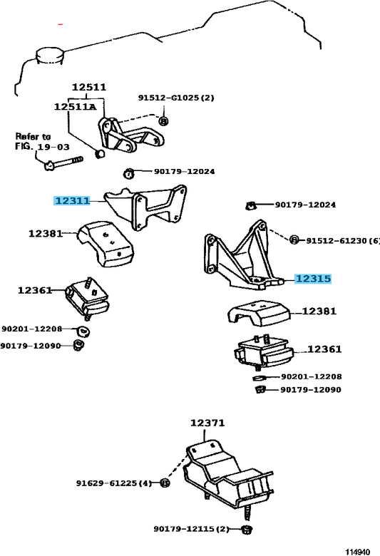 TOYOTA LAND CRUISER LX450 Genuine Engine Mounting Bracket Front RH & LH Set OEM